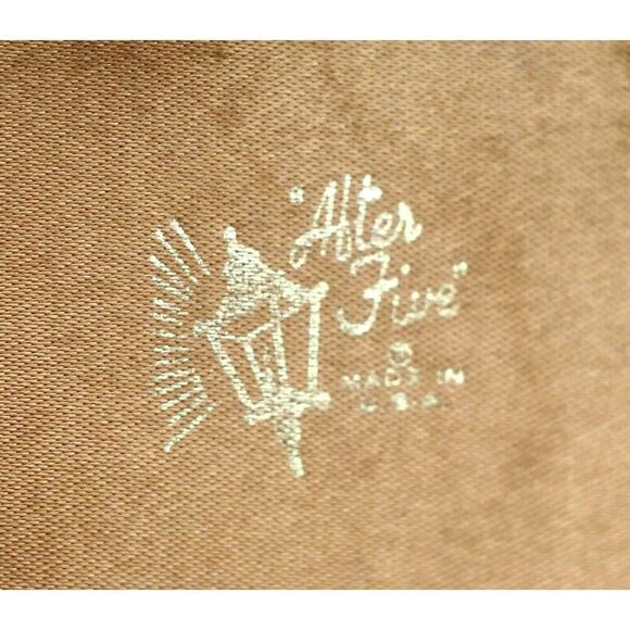 VINTAGE After Five GOLD BROCADE FRAME CHAIN HANDLE SATCHEL HANDBAG CLUTCH PURSE - Picture 9 of 12